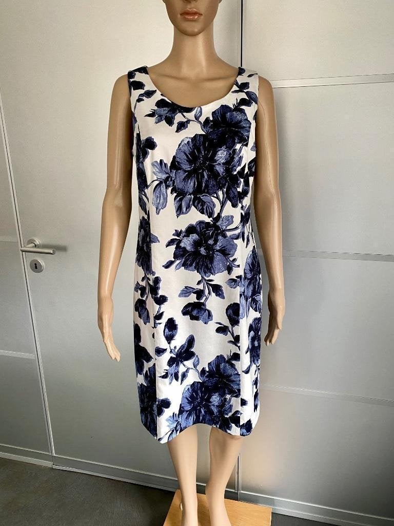 J255 Kyra maat M=38/40 jurk jurkje blauw/wit, Kleding | Dames, Maat 38/40 (M), Blauw, Ophalen of Verzenden, Zo goed als nieuw