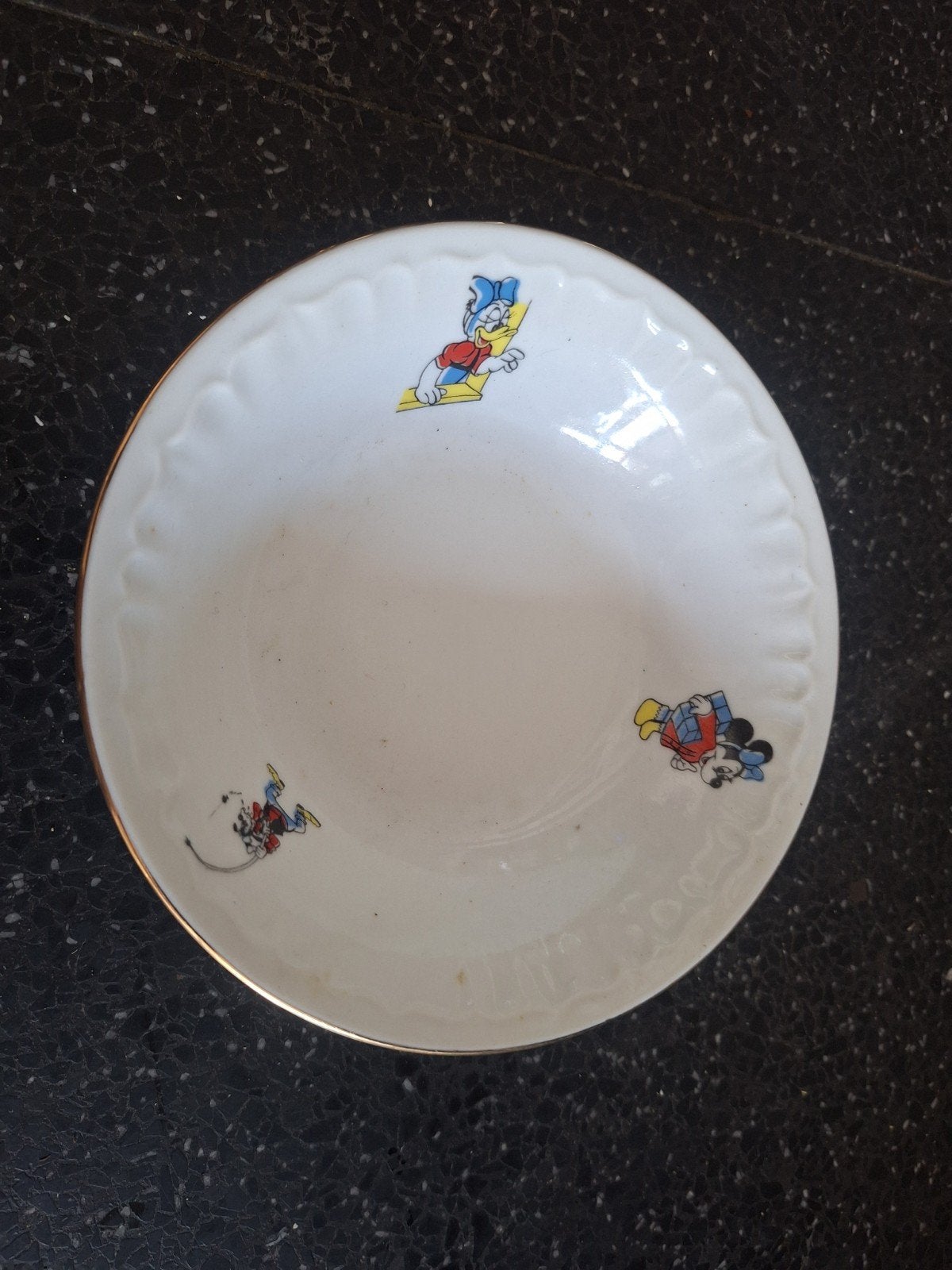 Vintage Disney Donald Duck Mickey Mouse schaaltje Engeland, Ophalen of Verzenden, Donald Duck, Gebruikt, Servies