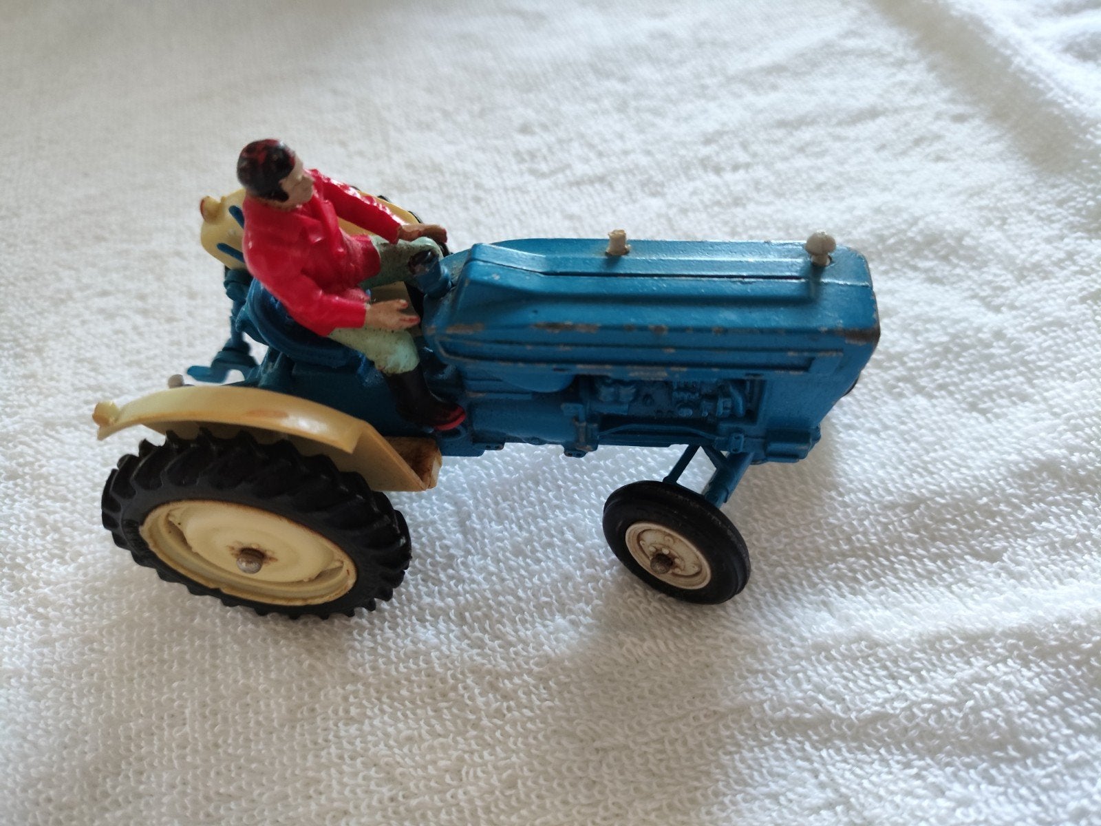 Vintage Speelgoed Tractor met Bestuurder - Blauw, Ophalen of Verzenden, Gebruikt, Jongen of Meisje