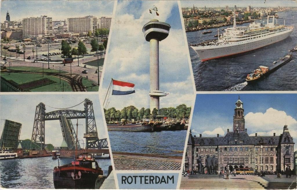 Rotterdam 5 luik 1962, Verzenden, 1960 tot 1980, Gelopen, Zuid-Holland