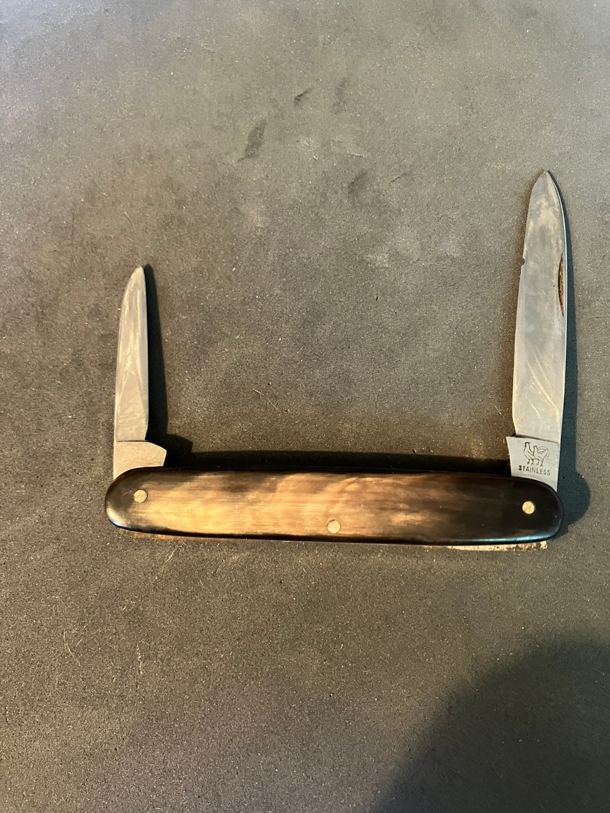 Antiek hoornen zakmes Stainless, Ophalen