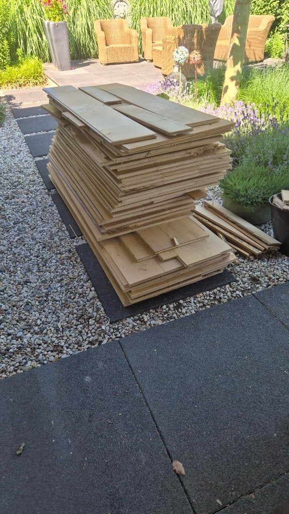 houten platen triplex + eiken fineer, Doe-het-zelf en Verbouw, Hout en Planken, Ophalen, Gebruikt, Minder dan 25 mm, Plank