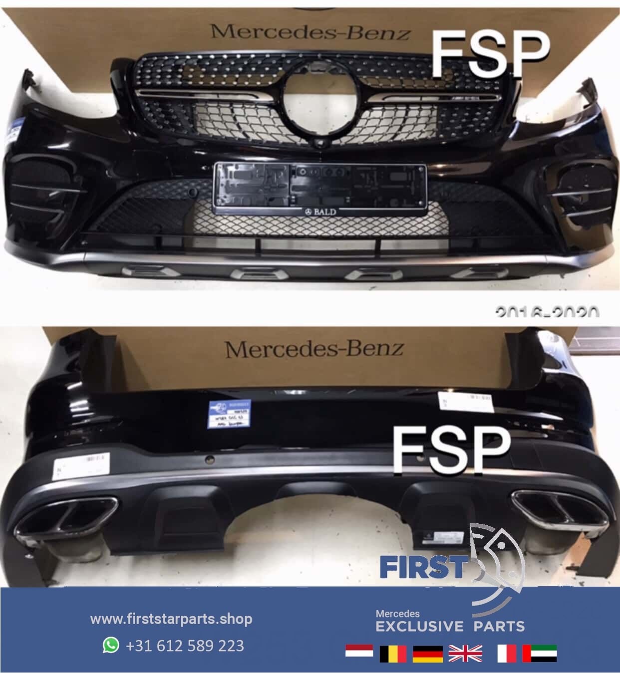 W253 X253 GLC 43 AMG VOORBUMPER + ACHTERBUMPER COMPLEET ZWAR, Gebruikt, -, Ophalen of Verzenden, Bumper