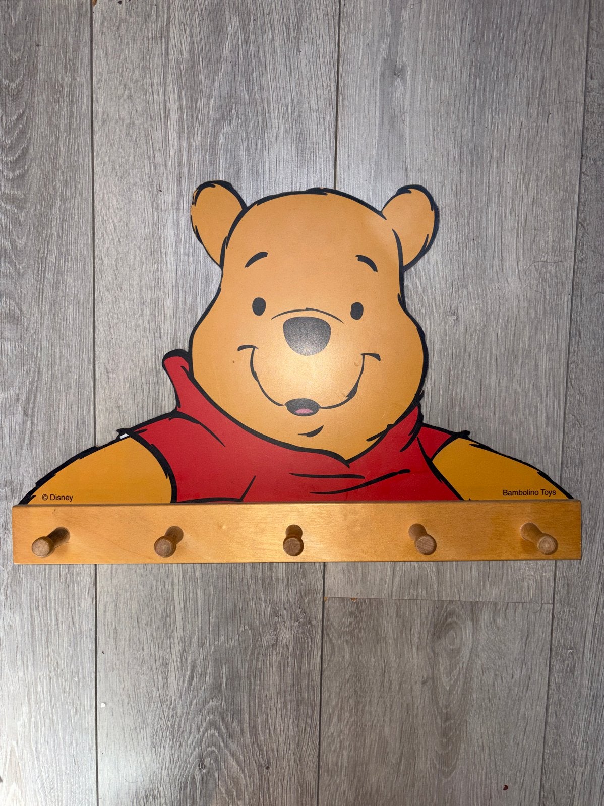 Winnie de Poeh Kinderkapstok - Houten Wandkapstok, Ophalen, Gebruikt, Minder dan 100 cm, Kinderkapstok