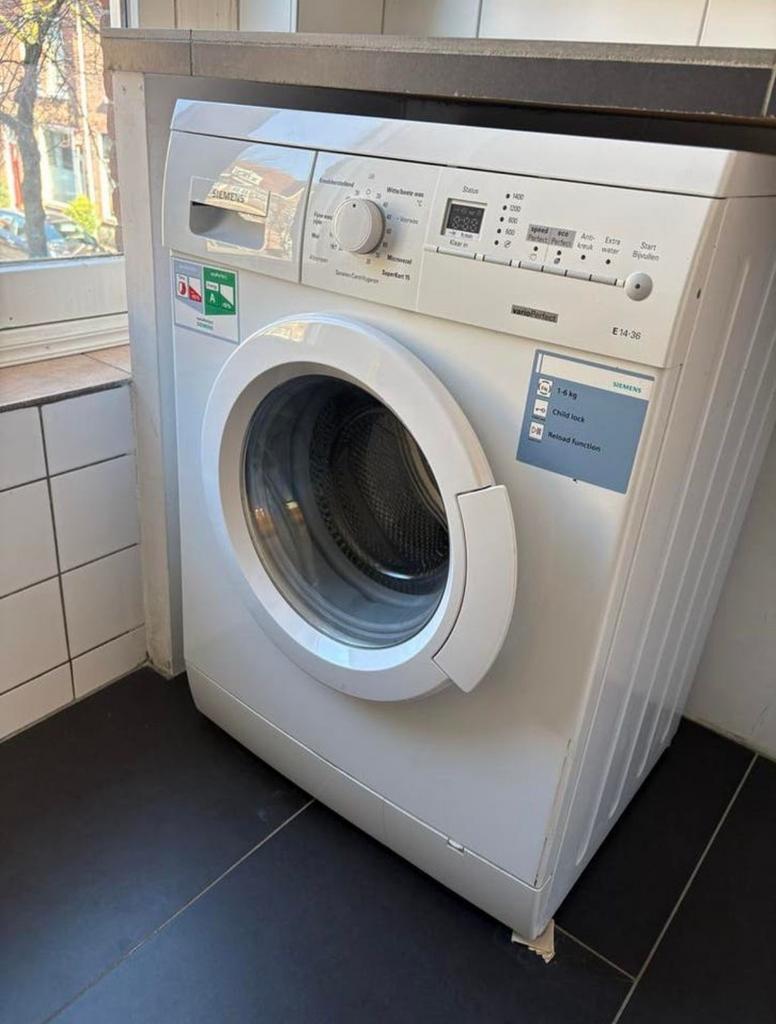 Siemens VarioPerfect E14-36 Wasmachine - 6 kg, 1400 toeren, Ophalen, Gebruikt, 85 tot 90 cm, 1200 tot 1600 toeren