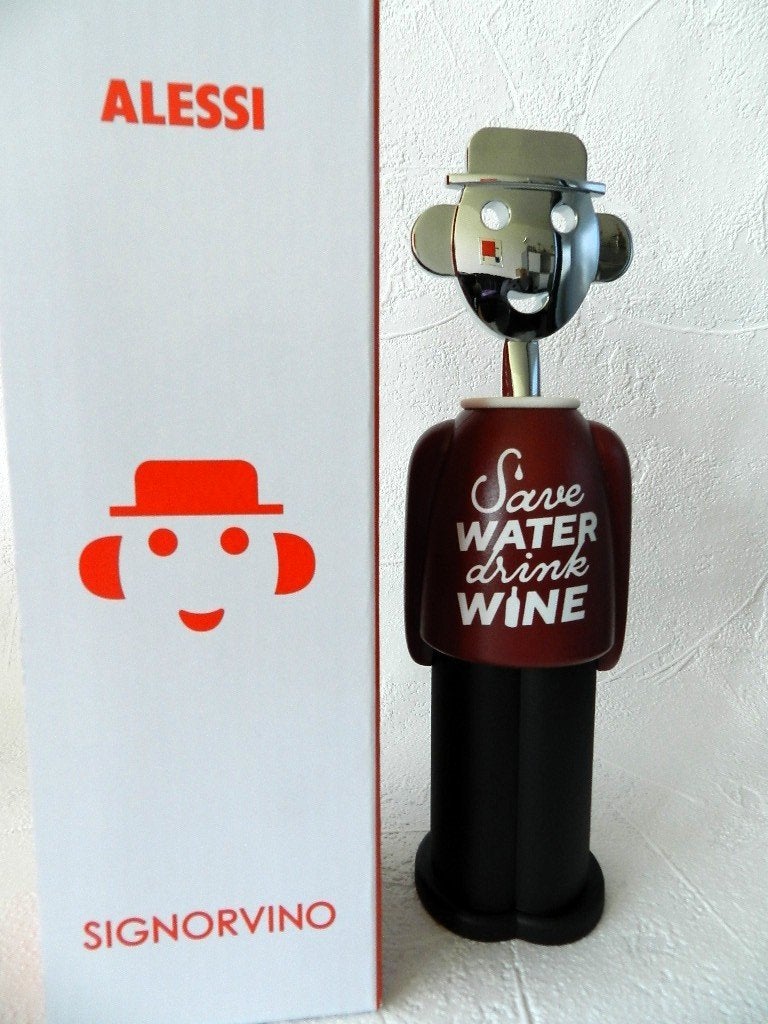 ALESSI KURKENTREKKER "SAVE WATER DRINK WINE" van MENDINI., Ophalen of Verzenden