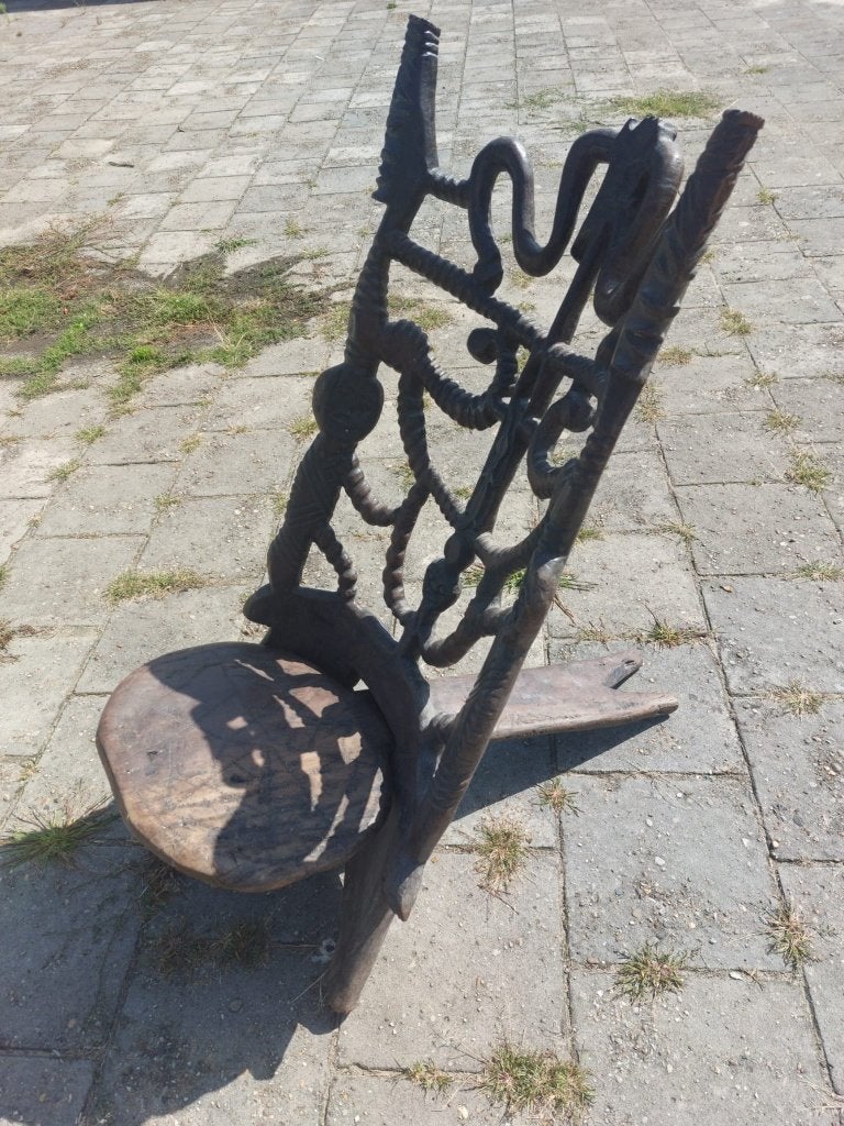 afrikaanse blackwood stoel chiefs chair, Huis en Inrichting, Ophalen, Zwart, Zo goed als nieuw, Afrikaans
