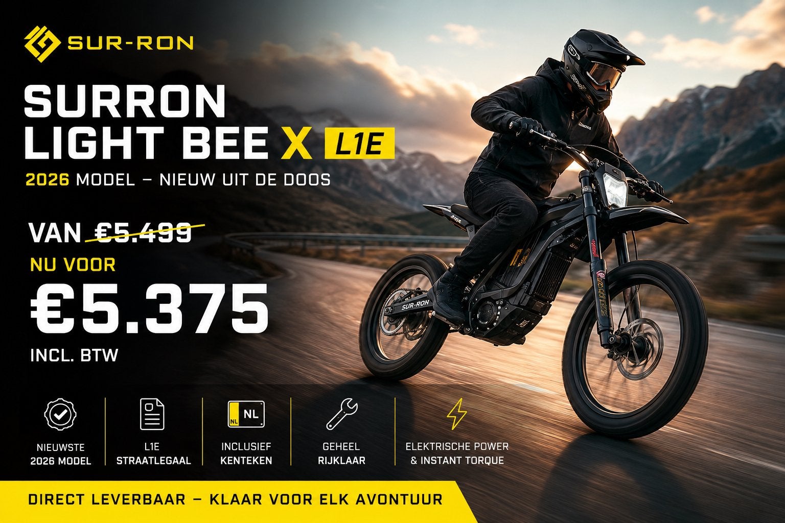 Surron Light Bee X - Crossmotor/Enduro | L1e kenteken!!!, Maximaal 45 km/u, Nieuw, Ophalen of Verzenden, Saarstraße 25, 58332 Schwelm, Duitsland