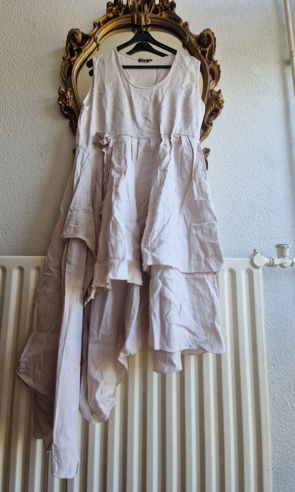 Nieuw! Ditz Fashion wit ecru linnen a symmetrisch jurk tunie, Wit, Maat 42/44 (L), Nieuw, Ditz