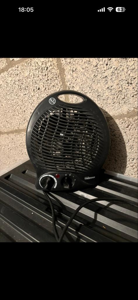 Tristar Heather Zwart Ventilator Kachel, Witgoed en Apparatuur, Ventilatoren, Gebruikt, Overige, Ophalen of Verzenden
