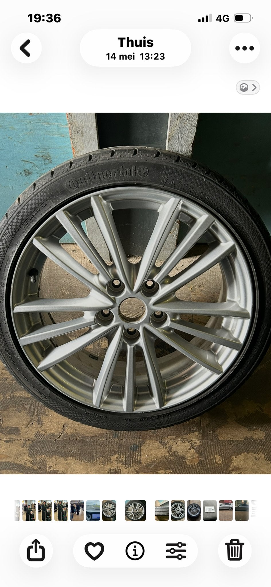 1X Continental banden en velgen 17 inches Suzuki Sport, Auto-onderdelen, Banden en Velgen, 18 inch, Gebruikt, Banden en Velgen