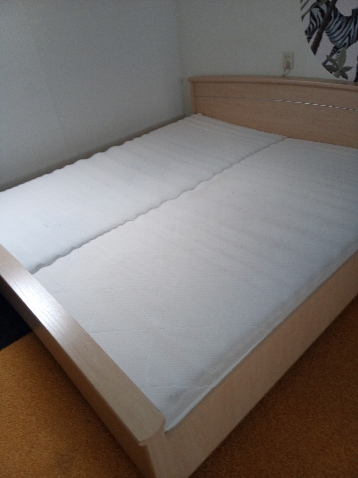 Tweepersoonsbed + 2 nachtkastjes, Ophalen, Gebruikt, Tweepersoons, 160 cm