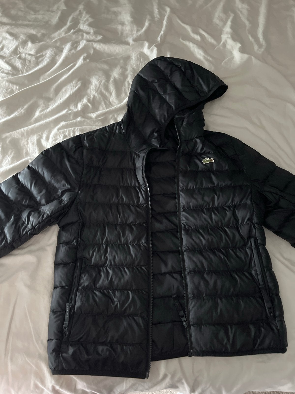Lacoste Puffer Jas Zwart - Maat S/M, Kleding | Heren, Ophalen of Verzenden, Zo goed als nieuw, Maat 48/50 (M), Zwart