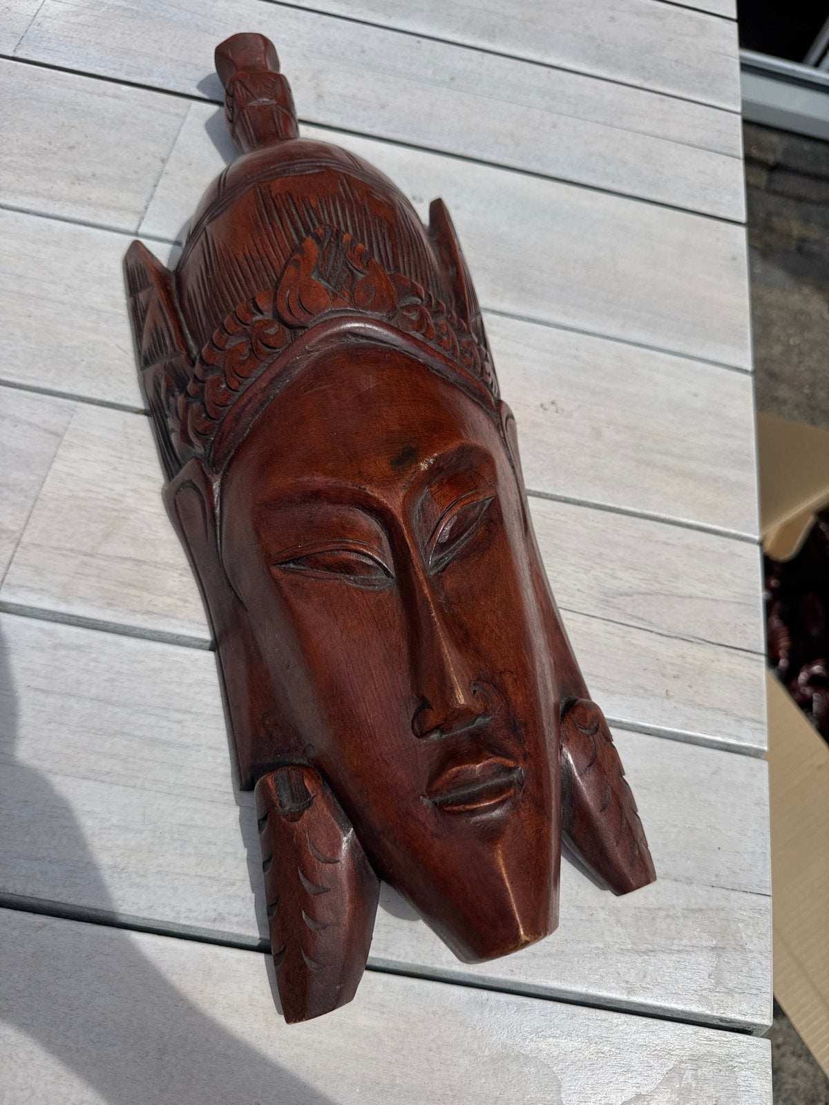 Balinees houtsnijwerk, Wanddecoratie, Bruin, Overige herkomsten, Gesneden