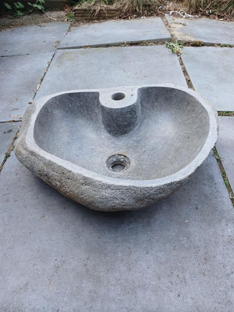Mooie natuurstenen wasbak - uniek design, Ophalen, Gebruikt