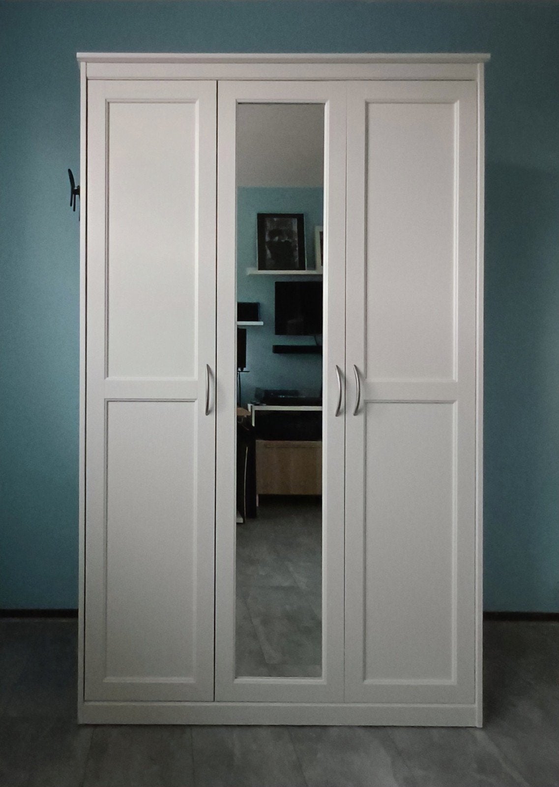 IKEA SONGESAND 3-deurs linnenkast wit, Ophalen, Klassiek design met paneeldeuren, Met deur(en), 100 tot 150 cm