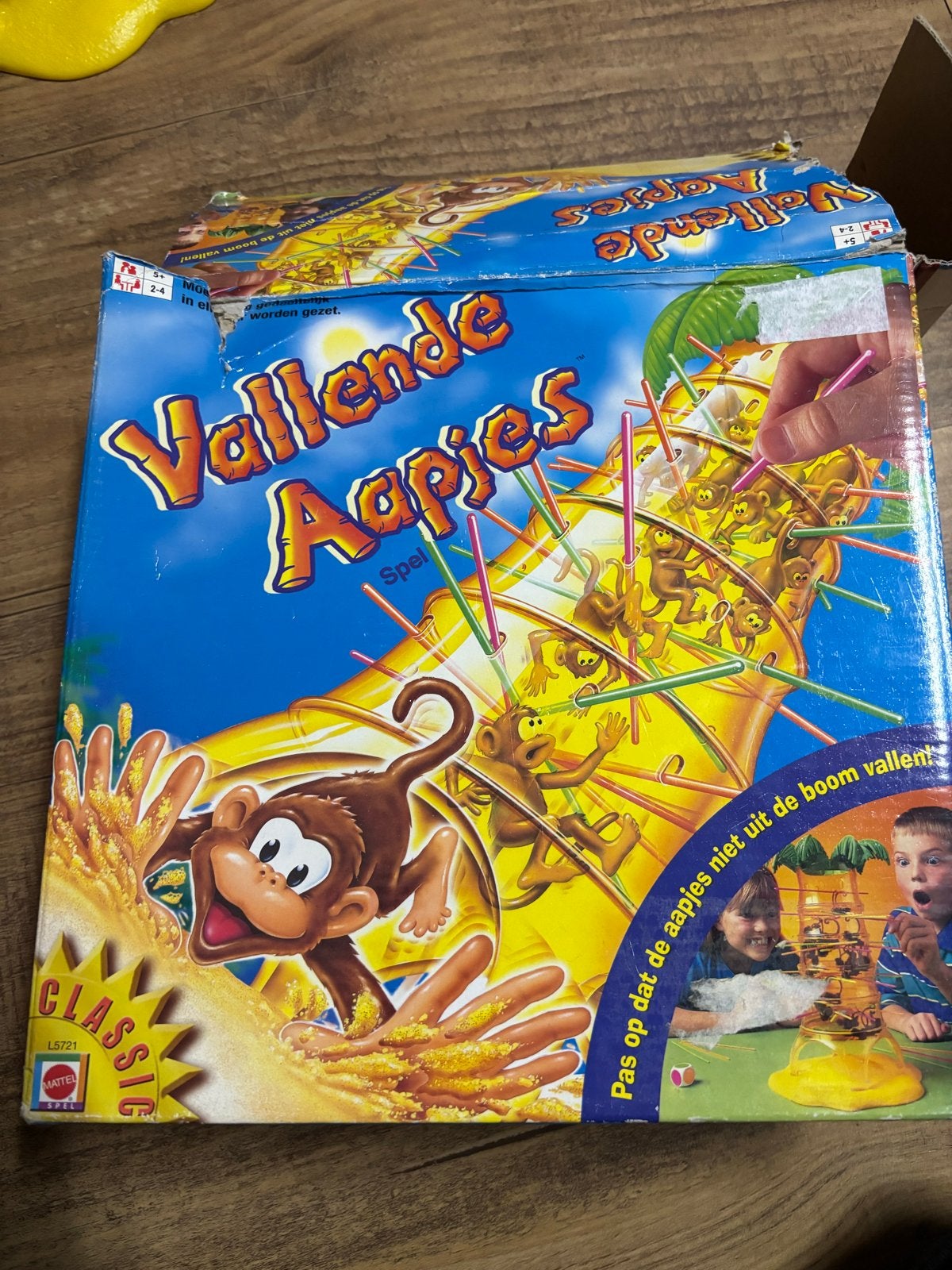 Vallende Aapjes - Leuk kinderspel voor uren speelplezier, Drie of vier spelers, Ophalen of Verzenden, Gebruikt