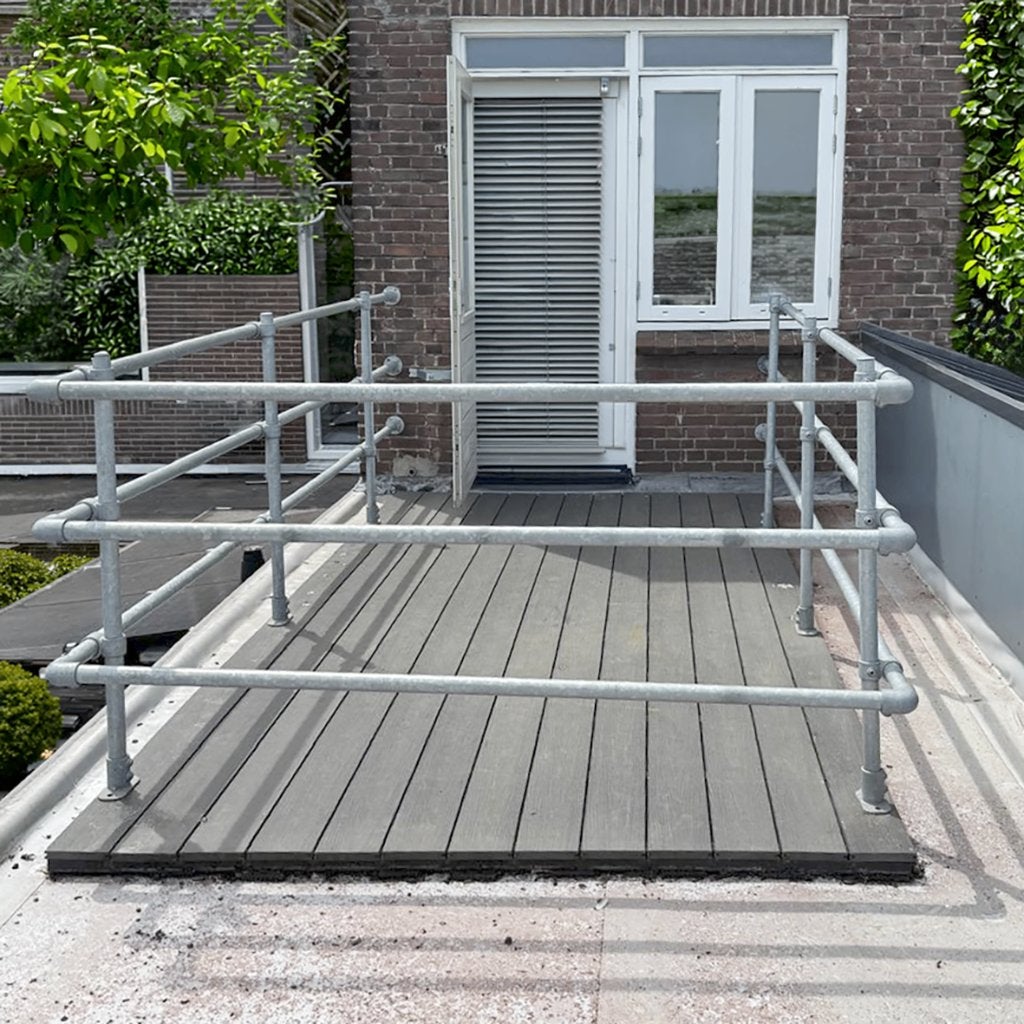 Gegalvaniseerde balustrade/reling steigerbuizen (dak)terras, Tuin en Terras, Ophalen, Gebruikt, IJzer, Overige typen
