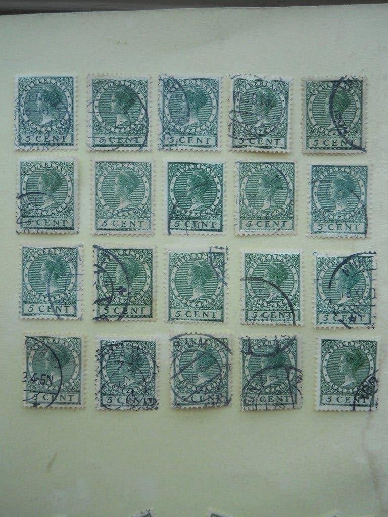 Nederland 1926 Kon. Wilhelmina 20 stuks Nvph.177 gestempeld, Ophalen of Verzenden, T/m 1940, Gestempeld
