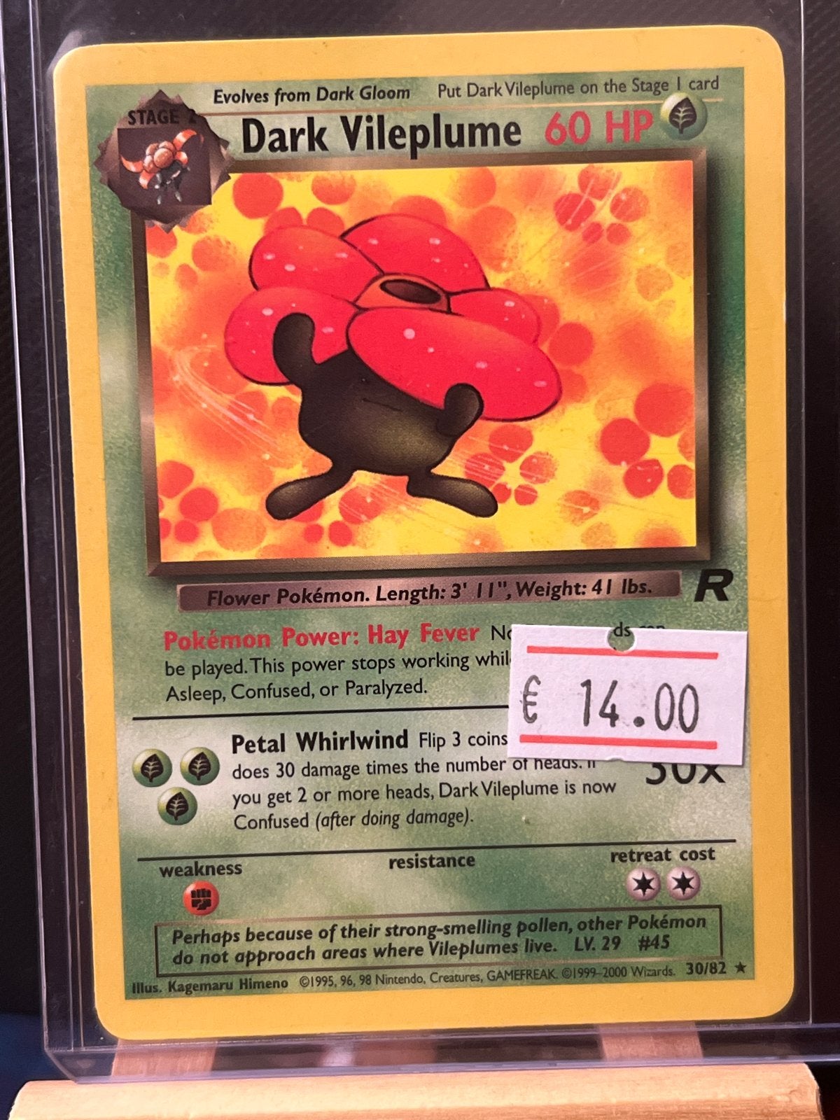 Dark Vileplume Pokémon kaart - 60 HP - Wizards 30/82, Hobby en Vrije tijd, Verzamelkaartspellen | Pokémon, Ophalen of Verzenden