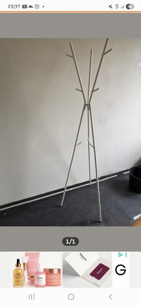 IKEA Staande Kapstok Zilver Metaal, Ophalen, Zo goed als nieuw, Metaal, Staande kapstok