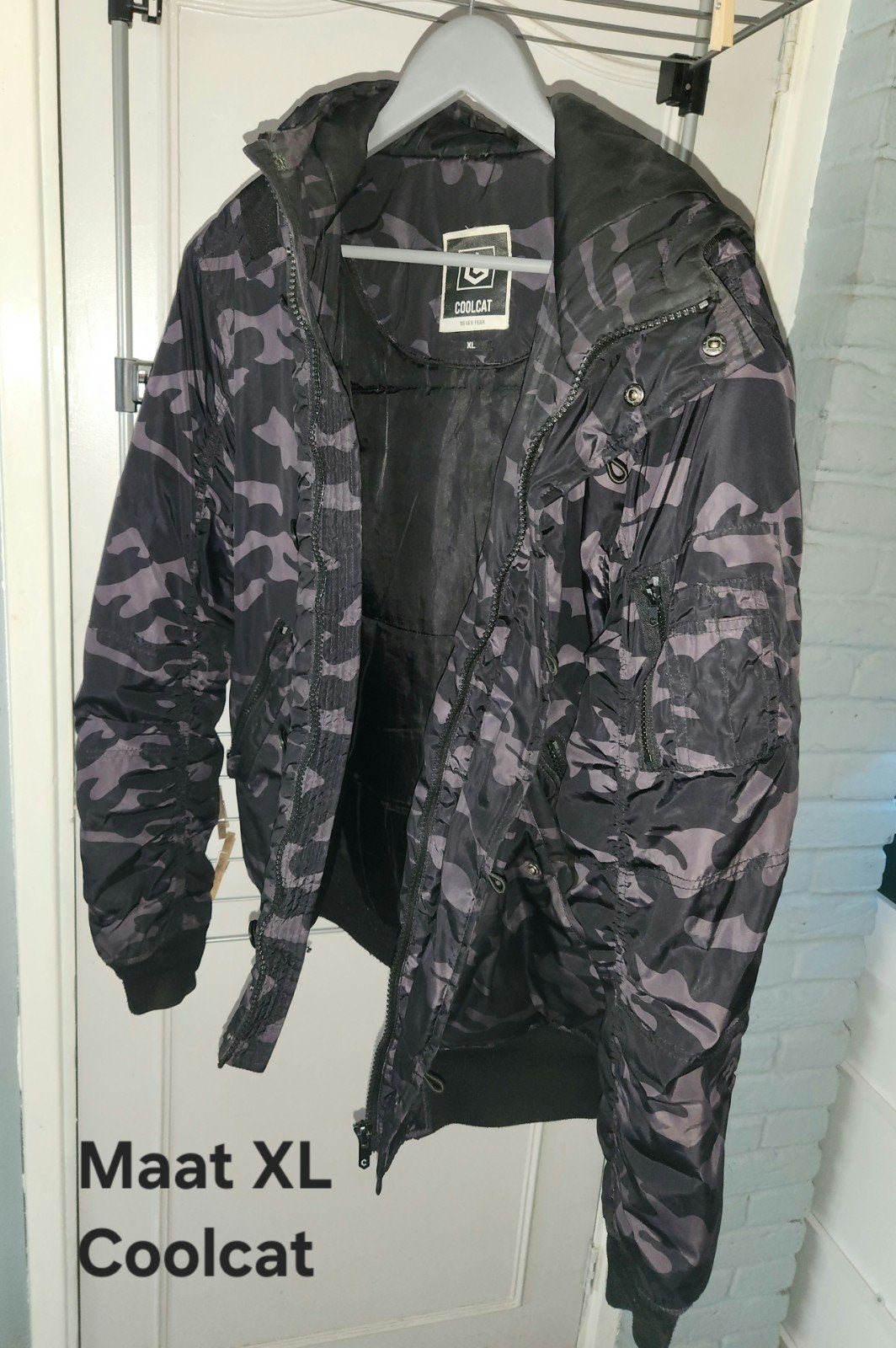NIEUW! Coolcat Bomberjack Camouflage Grijs/Zwart - Maat XL, Kleding | Heren, Jassen | Winter, Verzenden, Nieuw, Maat 56/58 (XL)