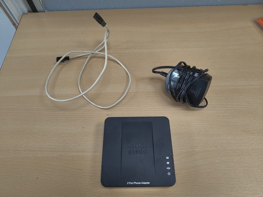 Cisco SPA112 VoIP adapter, 2 telefoonpoorten (ATA), Ophalen, Gebruikt, Toebehoren