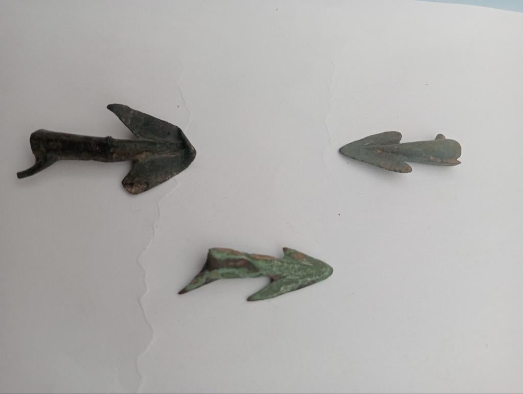 Drie Bronstijd Pijlpunten - Ahrweiler, Duitsland, Ophalen of Verzenden