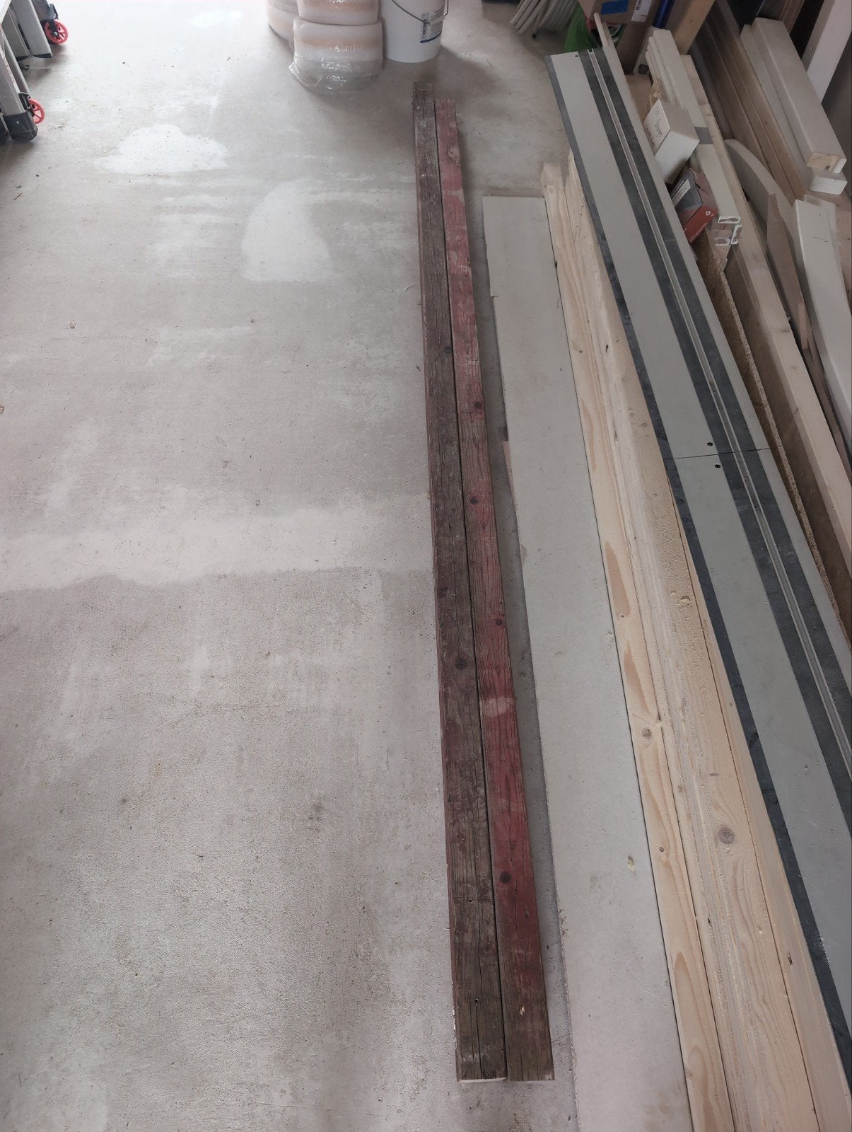 4 Houten Metselprofielen (2x 160cm, 2x 260cm), Doe-het-zelf en Verbouw, Hout en Planken, Ophalen, Gebruikt, 250 tot 300 cm, 50 mm of meer