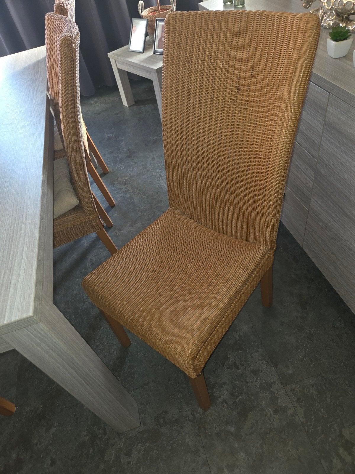 eethoek met 6 roton stoelen (LOOM), Ophalen, Gebruikt, 50 tot 100 cm, 150 tot 200 cm