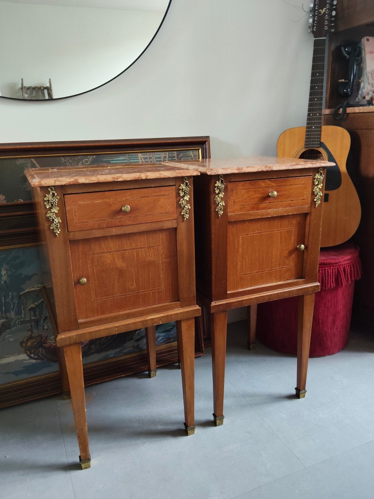 vintage nachtkastjes(set van 2), Huis en Inrichting, Ophalen, Minder dan 45 cm, Zo goed als nieuw, 70 cm of meer