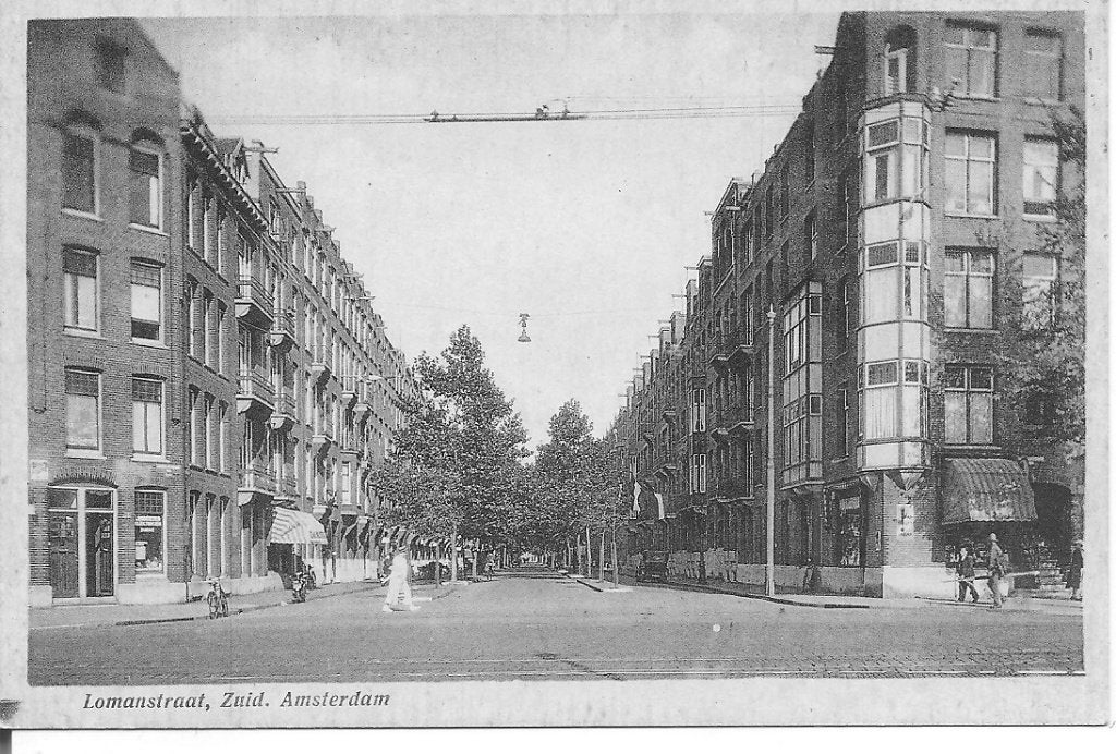 Oude ansichtkaart Lomanstraat, Zuid, Amsterdam, Ophalen of Verzenden, 1920 tot 1940, Ongelopen, Noord-Holland