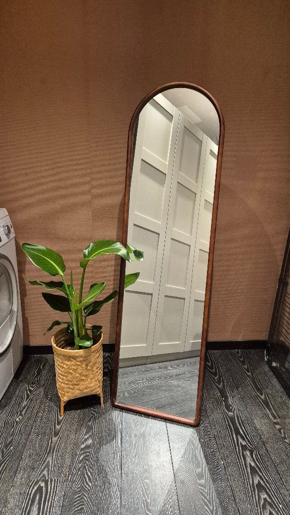 Spiegel bruin Kwantum, Huis en Inrichting, Woonaccessoires | Spiegels, Ophalen, Minder dan 50 cm, 100 tot 150 cm, Zo goed als nieuw