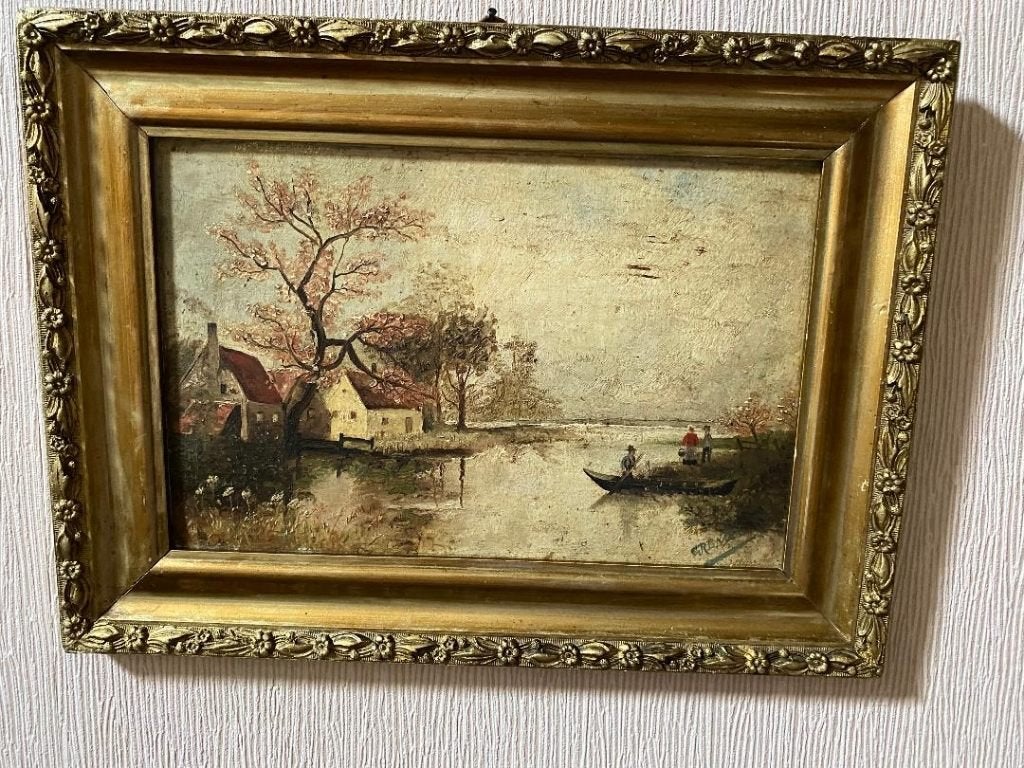 Schilderij, Antiek en Kunst, Kunst | Schilderijen | Klassiek, Ophalen of Verzenden, Gesigneerd, Landschap, Olieverf