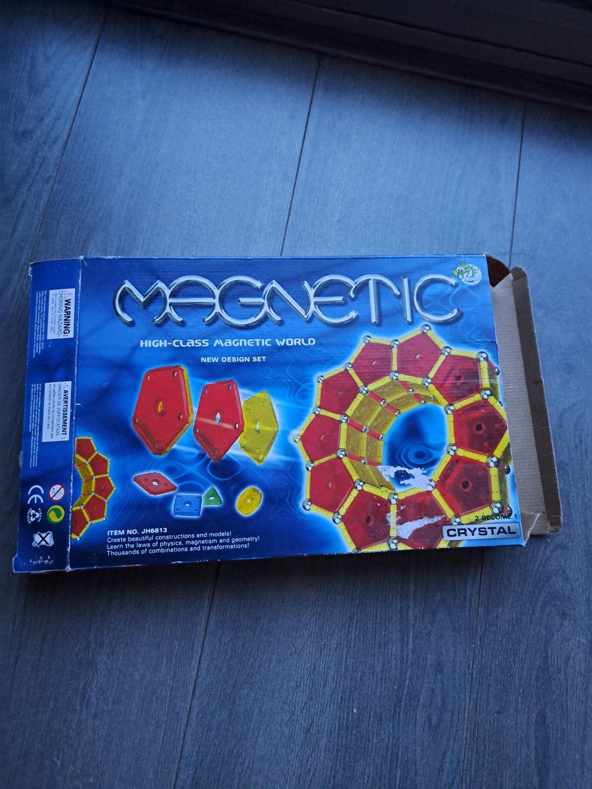 Magnetic bouwset met magnetische tegels en staven, Ophalen of Verzenden, Gebruikt, Overige merken