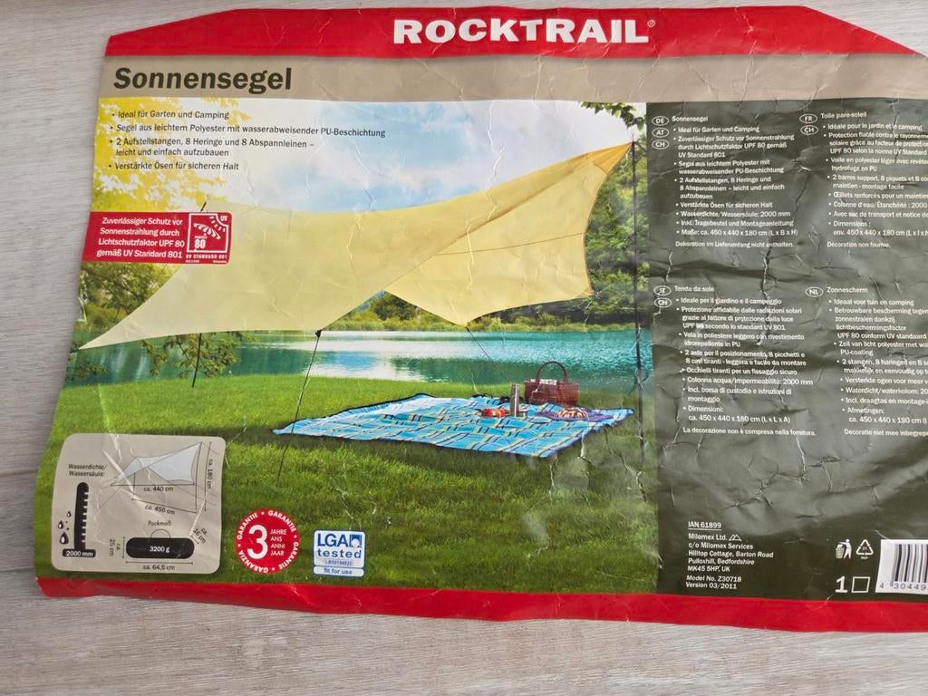 Rocktrail Zonnezeil - Ideaal voor tuin en camping, Ophalen, Nieuw