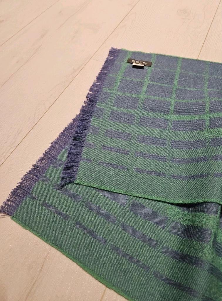 Sol Alpaca sjaal uit Peru 100% baby alpaca groen/blauw, Kleding | Dames, Verzenden, Nieuw, Sjaal