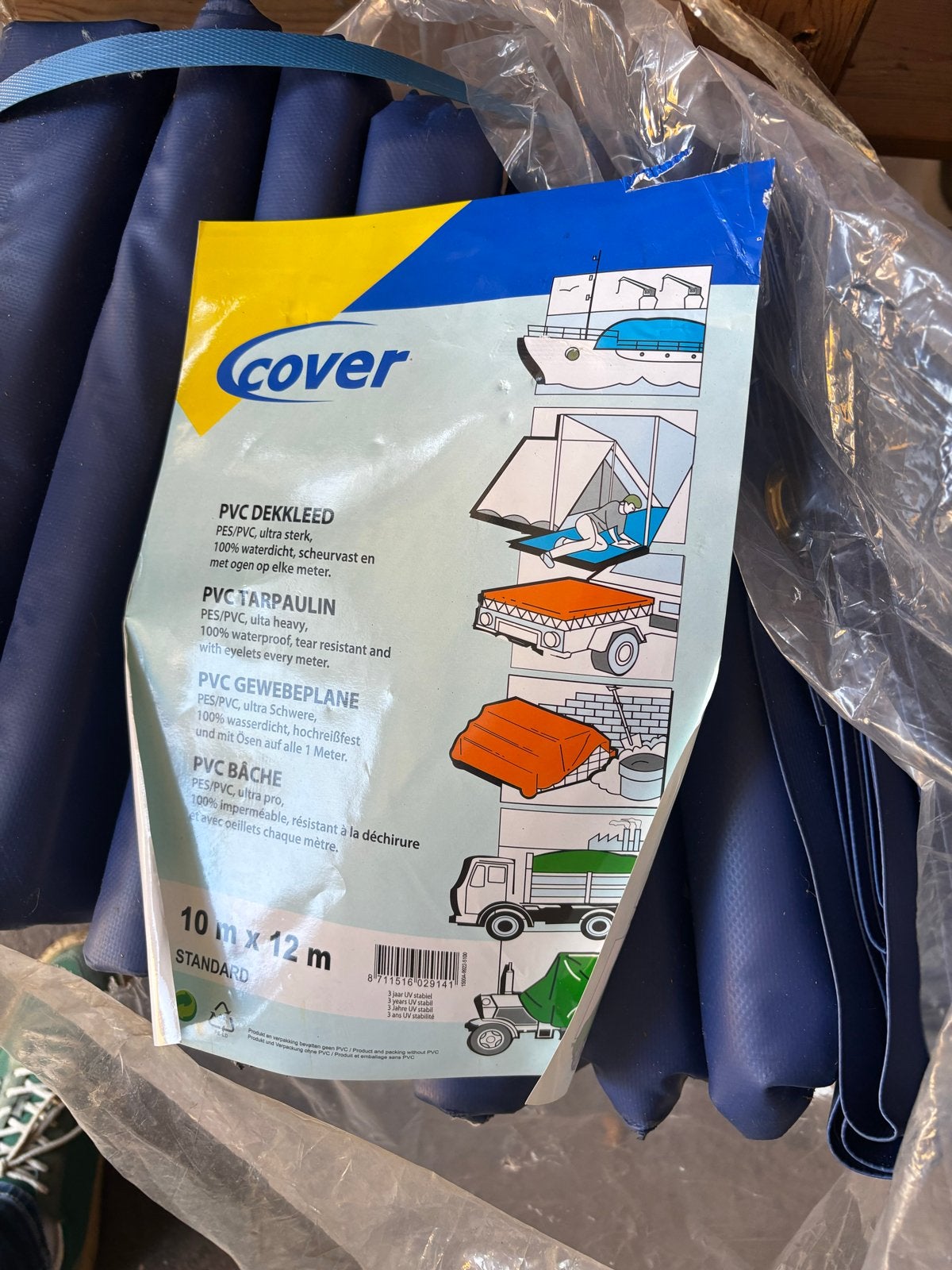 Nieuw PVC Dekkleed 10x12m - Ongebruikt in verpakking, Ophalen, Nieuw, 15 m² of meer, Zeil