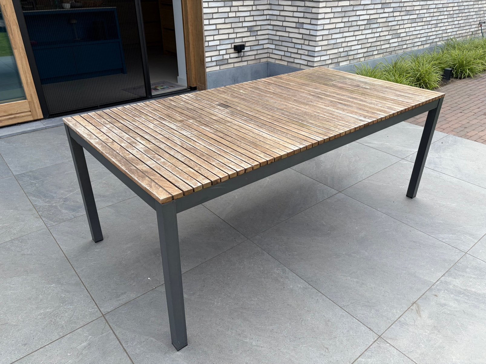 Tuintafel Teak 200x100cm, Ophalen, Gebruikt, Rechthoekig, Teakhout