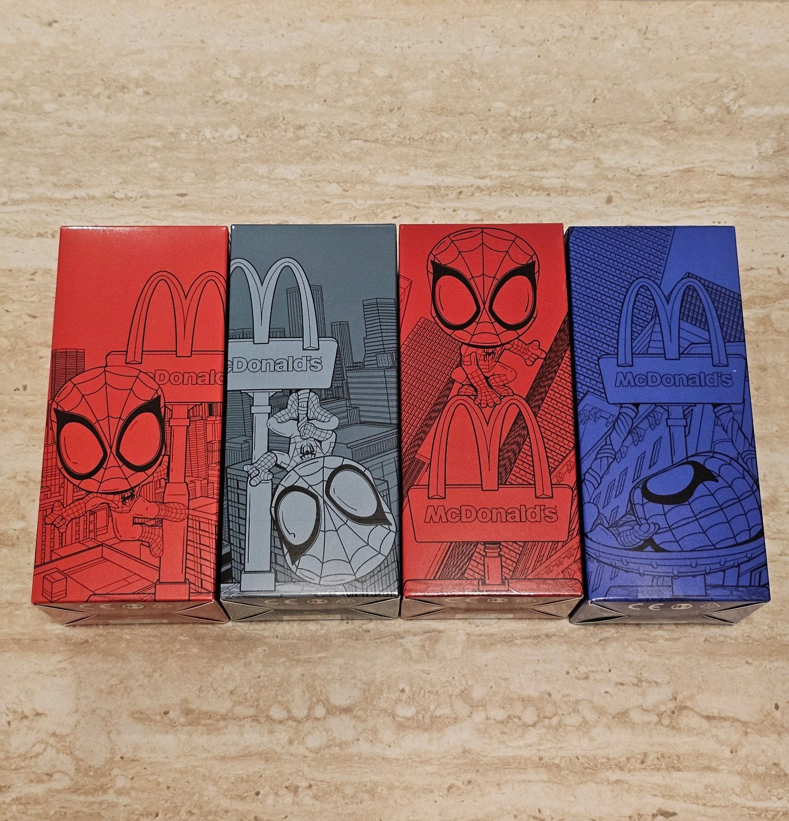 Complete set van 4 Spider-Man McDonald's figuren, Verzamelen, Ophalen of Verzenden, Nieuw