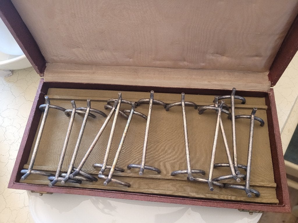 12 Art Deco messenleggers in originele doos, Antiek en Kunst, Ophalen of Verzenden