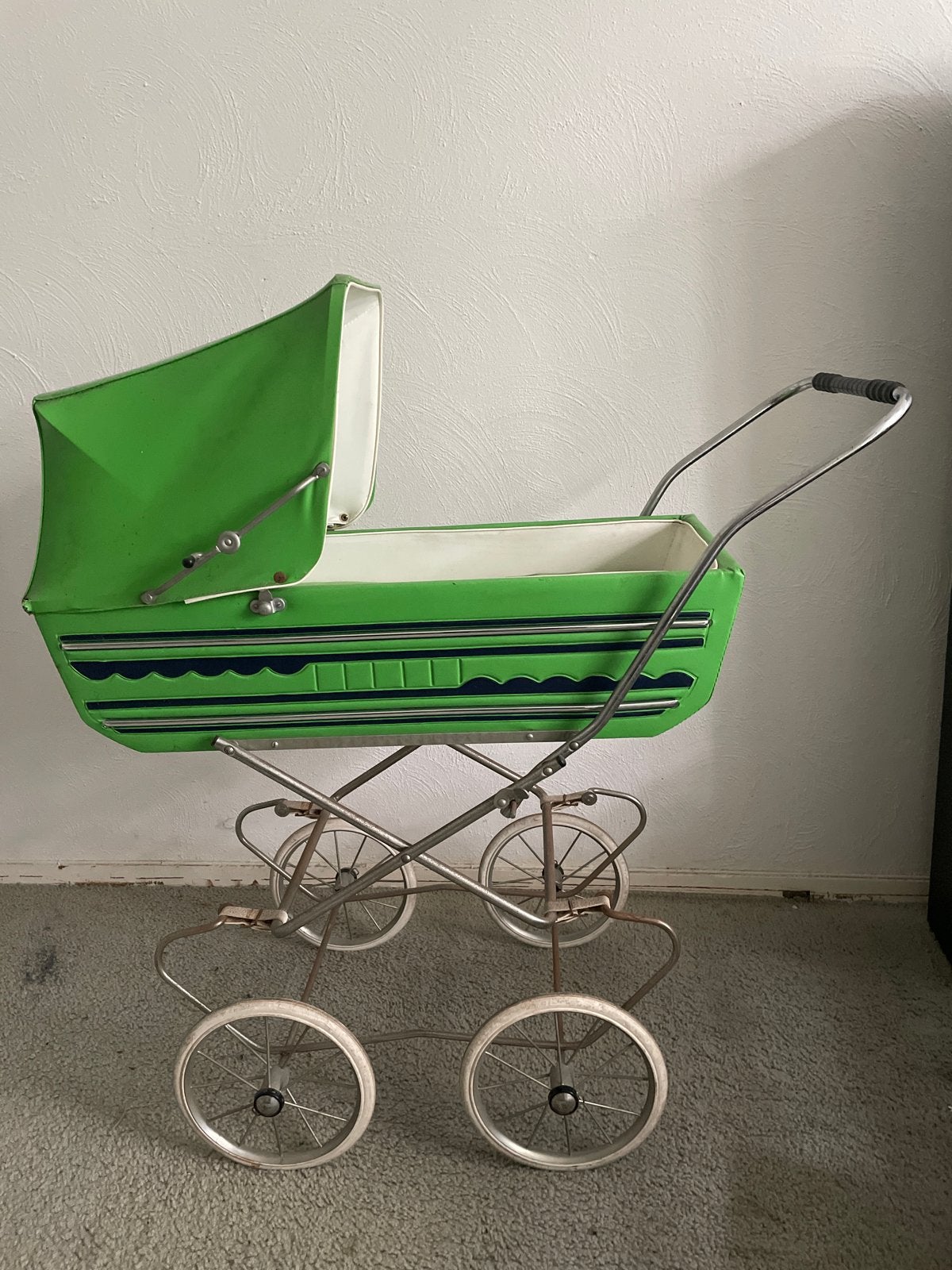 Vintage Jaren '70 Kinderwagen - Groen, Ophalen, Gebruikt, Kinderwagen, Overige merken