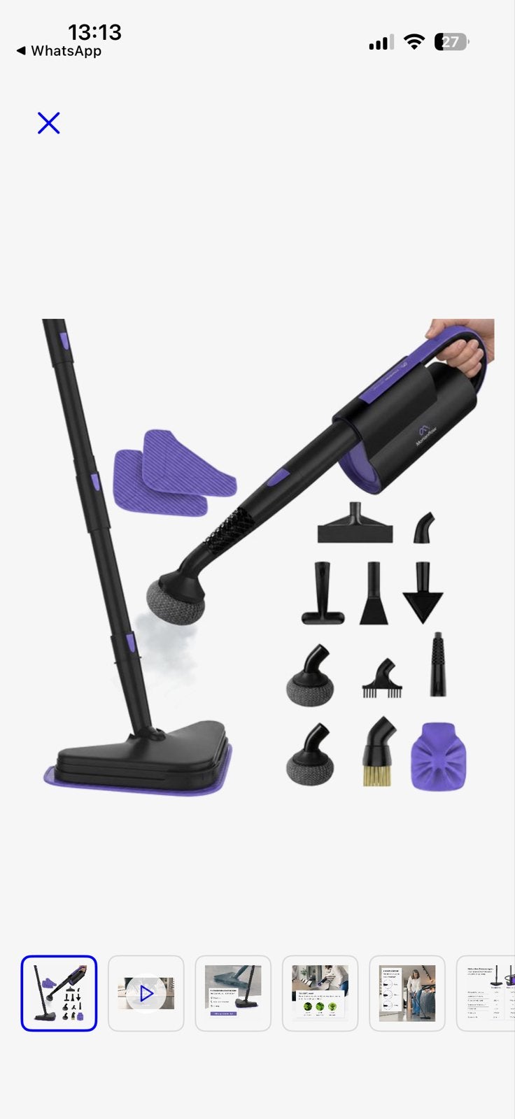 2-in-1 Stoomreiniger & Handstoomapparaat met Accessoires, Witgoed en Apparatuur, Stofzuigers, Nieuw, Ophalen of Verzenden, Stoomreiniger
