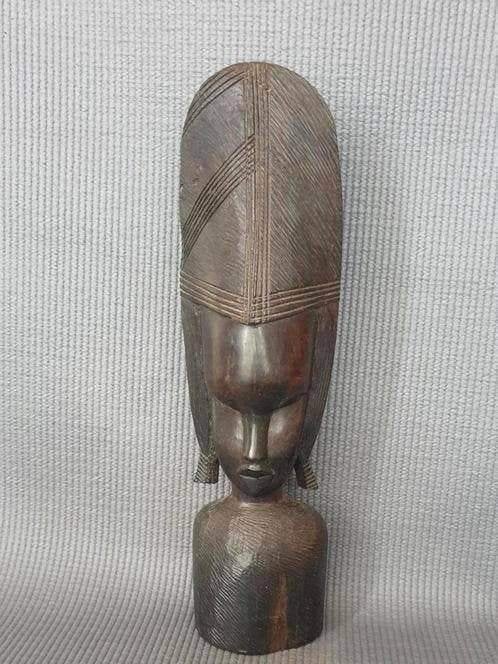 Vintage handgesneden vrouwelijk figuur sculptuur, Ophalen of Verzenden, Handgemaakt, Beeld, Hout