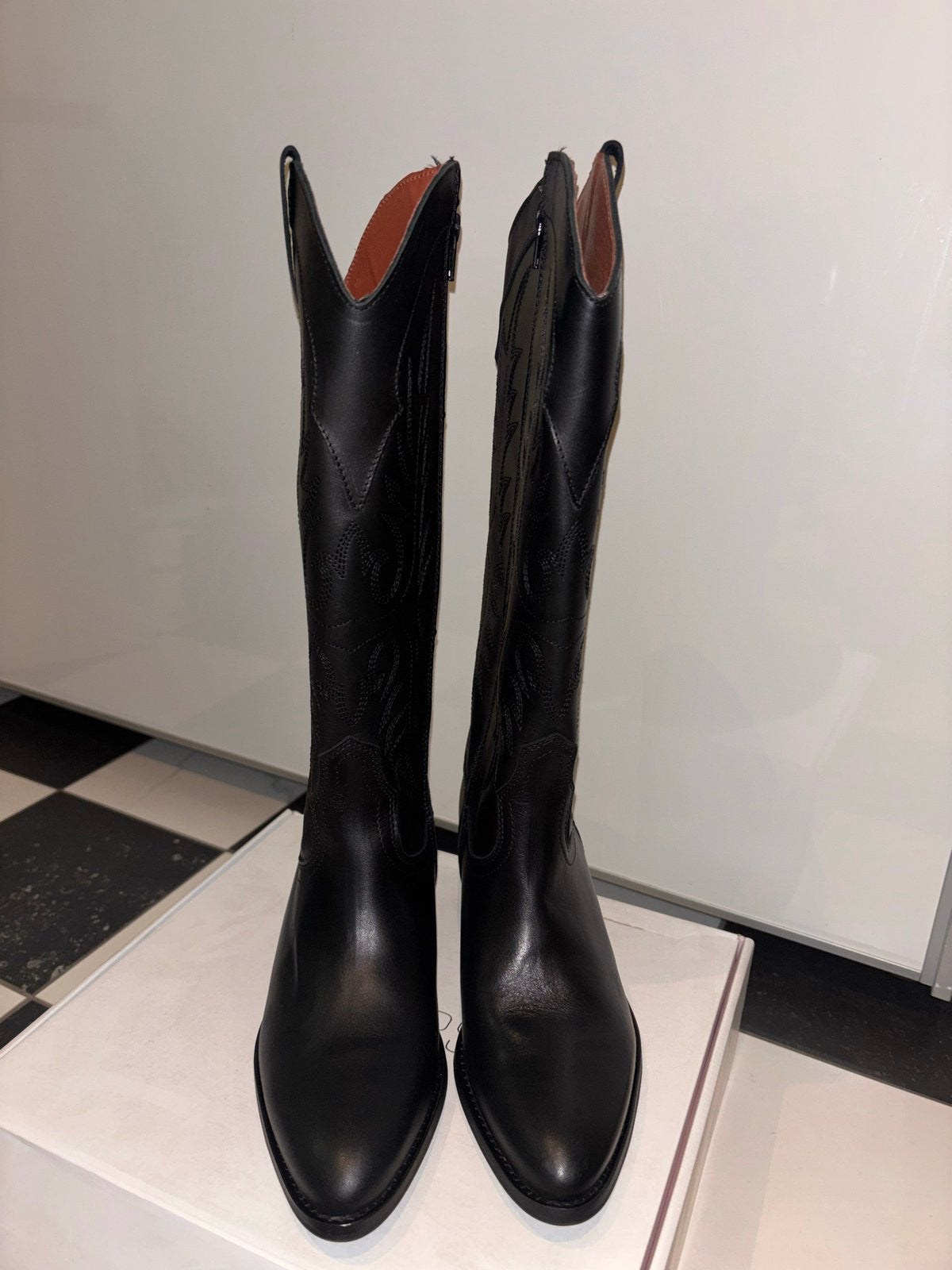 Nieuwe DWRS Western Leren Laarzen Maat 38, Kleding | Dames, Hoge laarzen, Zwart, Nieuw, Ophalen of Verzenden