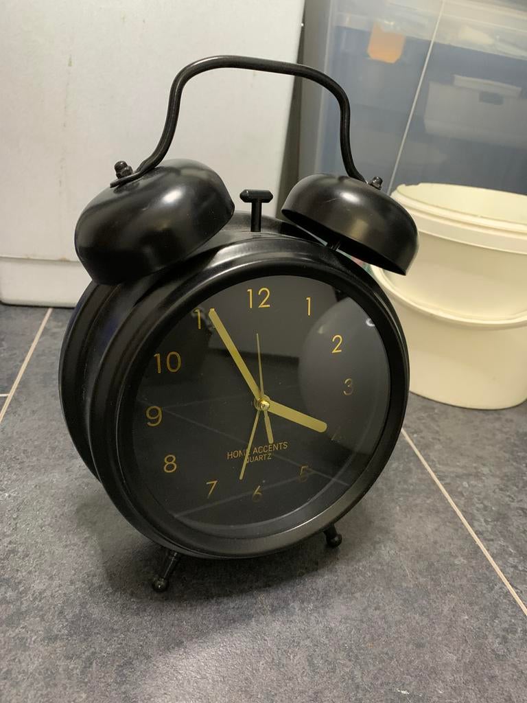 Zwarte vintage wekker - Home Accents Quartz, Witgoed en Apparatuur, Wekkers, Ophalen, Zo goed als nieuw