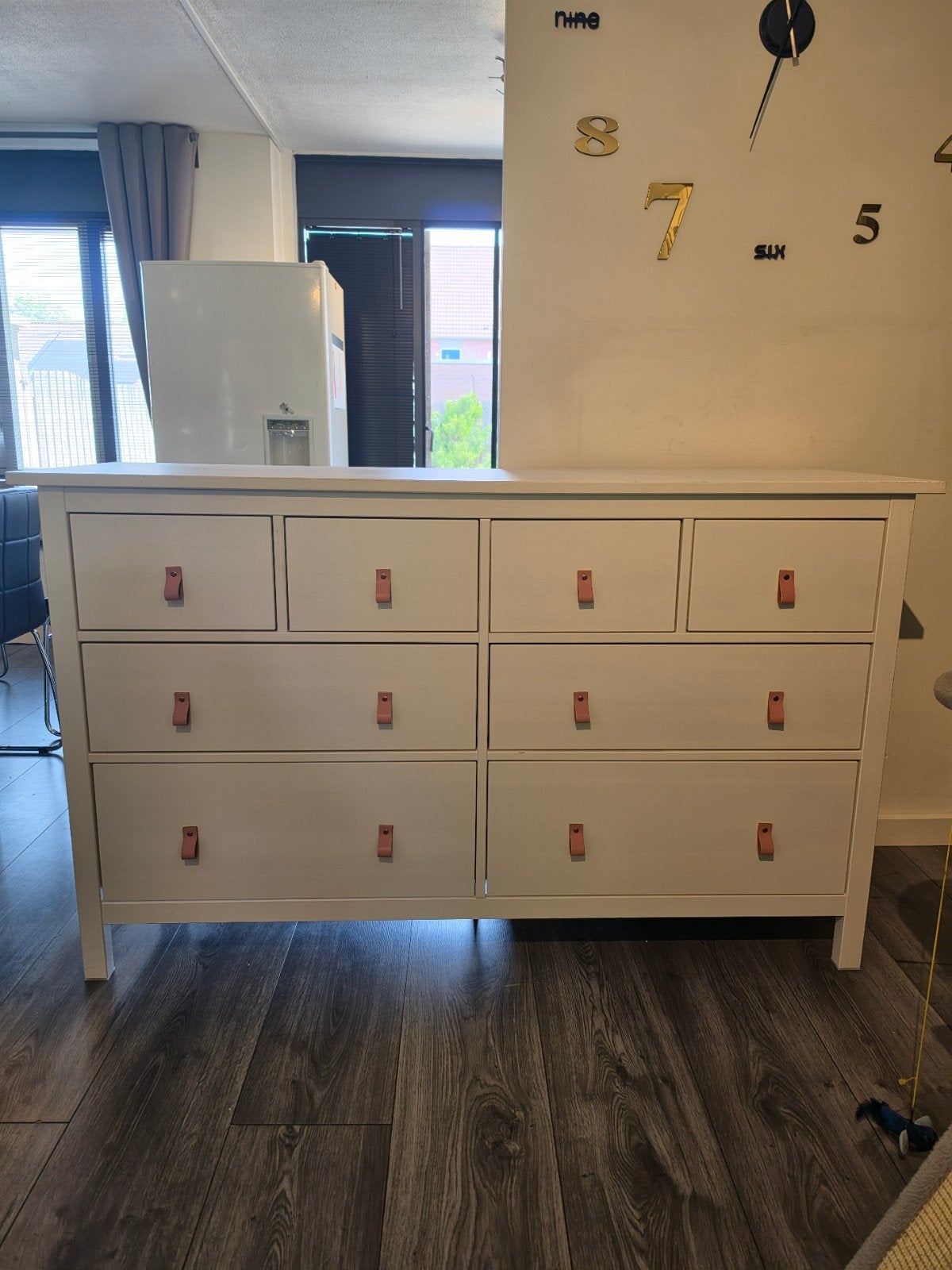 Z.G.A.N. Ikea hemnes ladekast wit gebeitst met 8 lades., Huis en Inrichting, Kasten | Ladekasten, 5 laden of meer, Ophalen of Verzenden