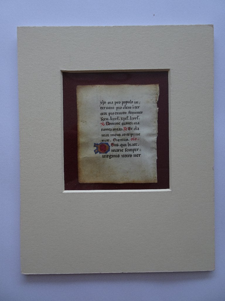 miniatuur Getijdenboek manuscript perkament 8, Italie 1400, Verzenden