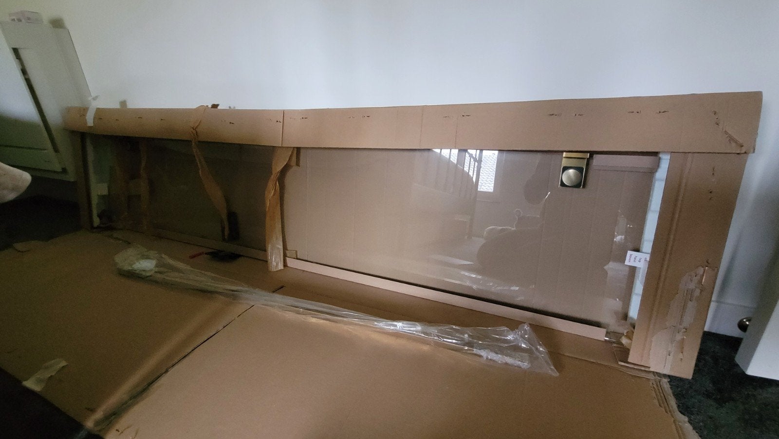 Douchewand 40 cm breed 8mm dik 2 meter lang, mat goud, nieuw, Ophalen, Nieuw, Douche