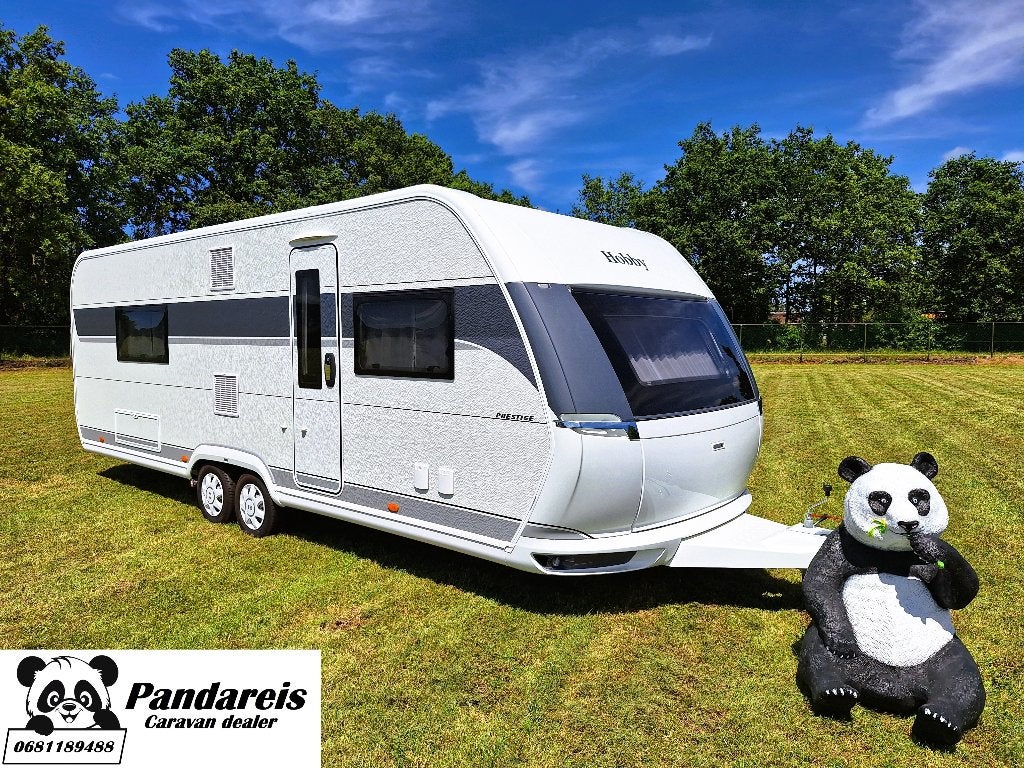 Hobby 660 WFC Prestige MOVER + VOORTENT + BOILER ELEKTR./GAS, Caravans en Kamperen, Omvormbare zithoek, Rondzit, Hobby, Bedrijf
